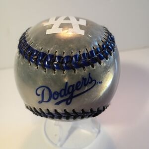 Dodgers Silver and Blue Decorative Baseball